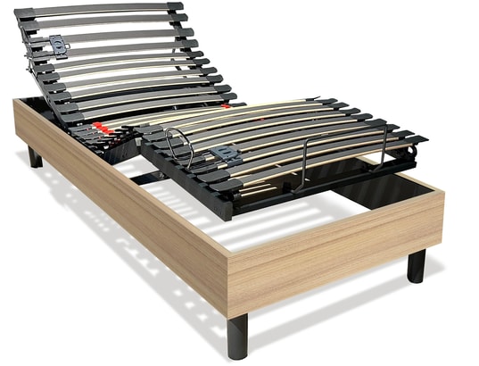 DUNLOPILLO - Sommier Electrique 80 x 200 Anatomique 80x200cm chene clair