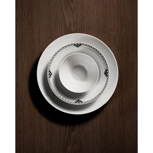 Royal Copenhagen Sort Riflet Blonde Dyb Tallerken, Ø21 cm