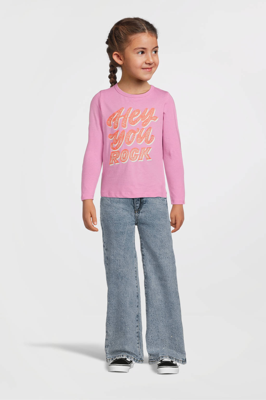 NAME IT longsleeve NKFOLISIA met printopdruk roze