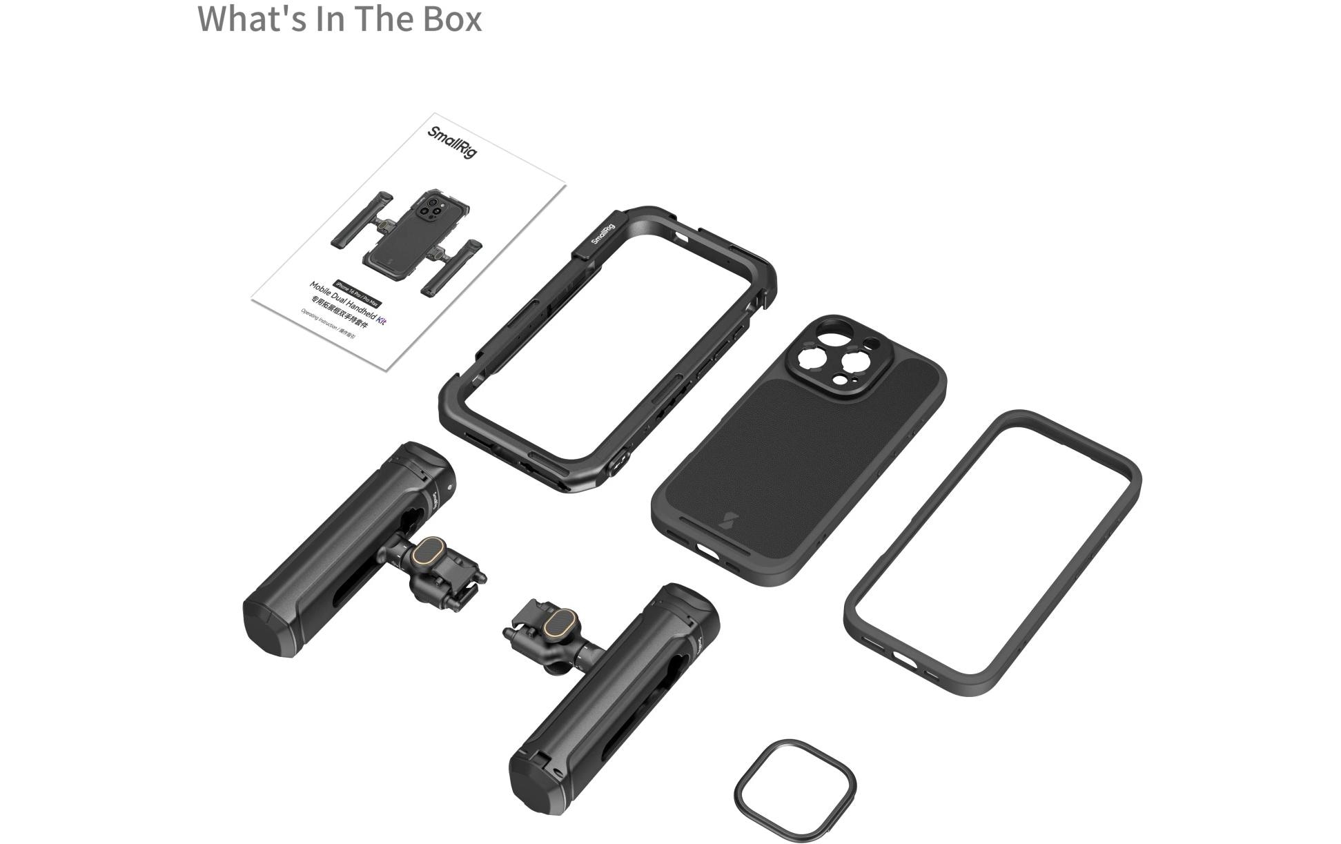 Mobile Dual Handheld Kit für iPhone 16 ProFür professionelle Videoaufnahmen, Live-Streaming und Filmaufnahmen auf Mobilgeräten