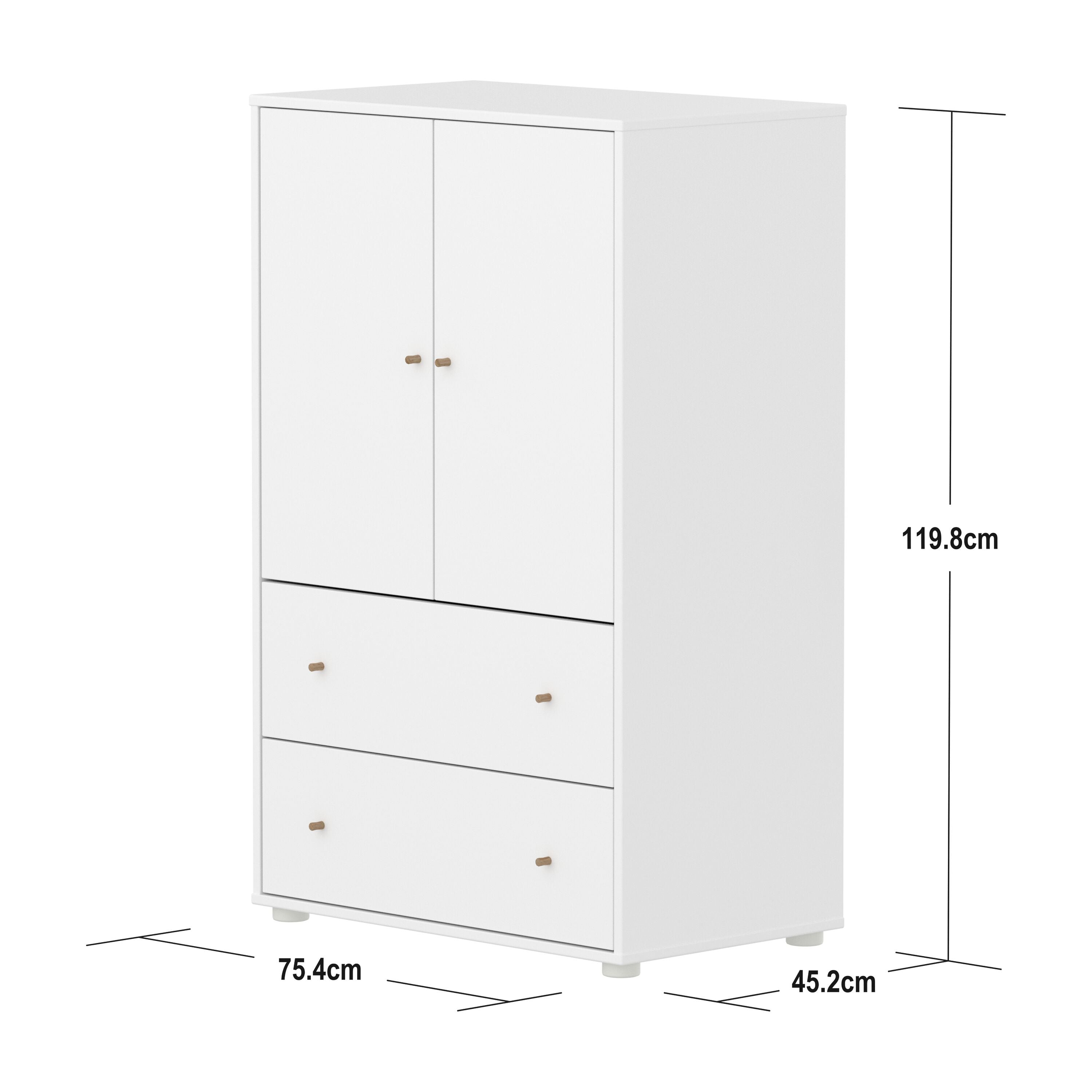 Flexa SAGA Schrank - Weiss / B: 75.0 cm x T: 45.0 cm x H: 120.0 cm