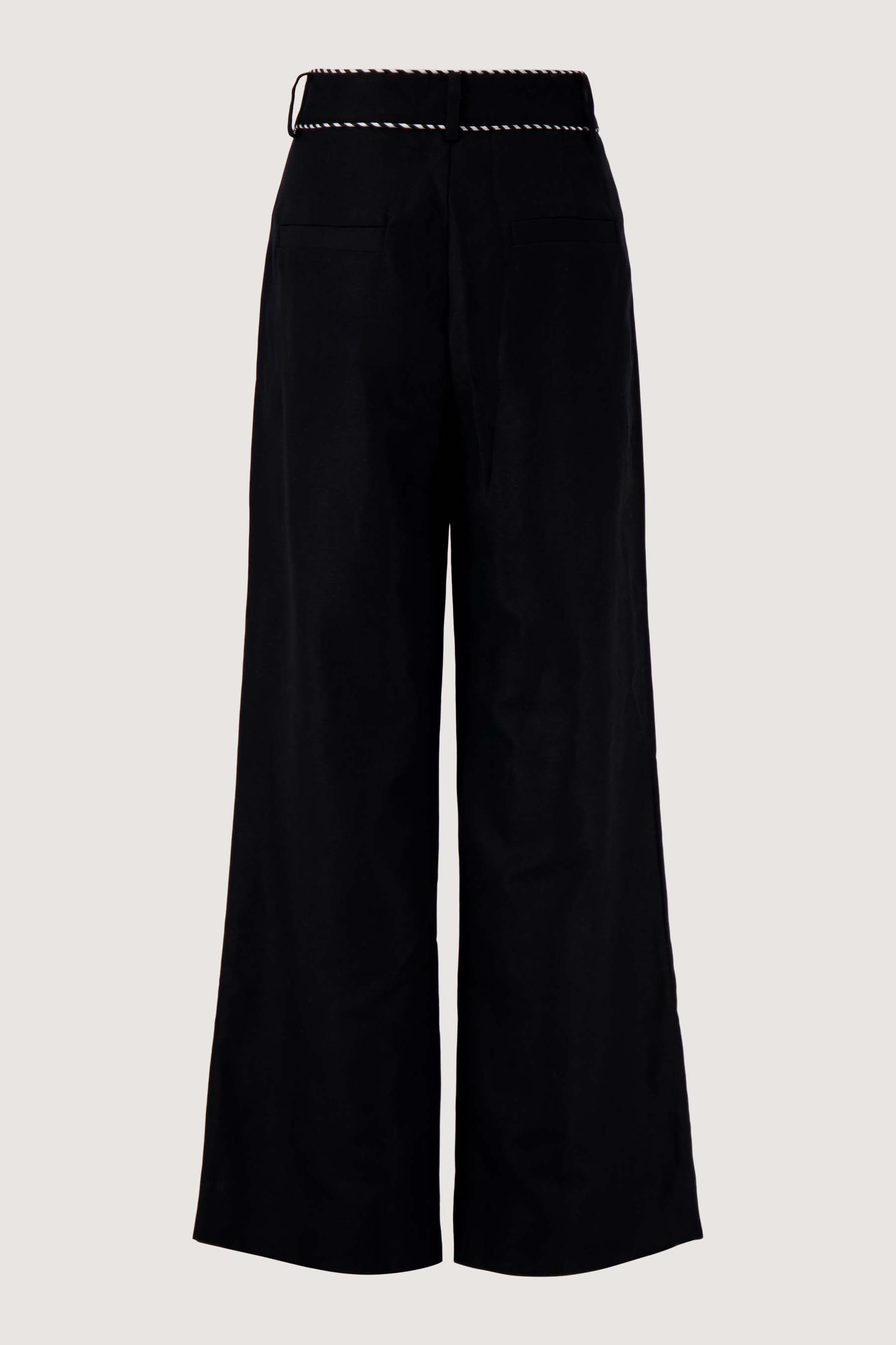 linnen broek met tape details