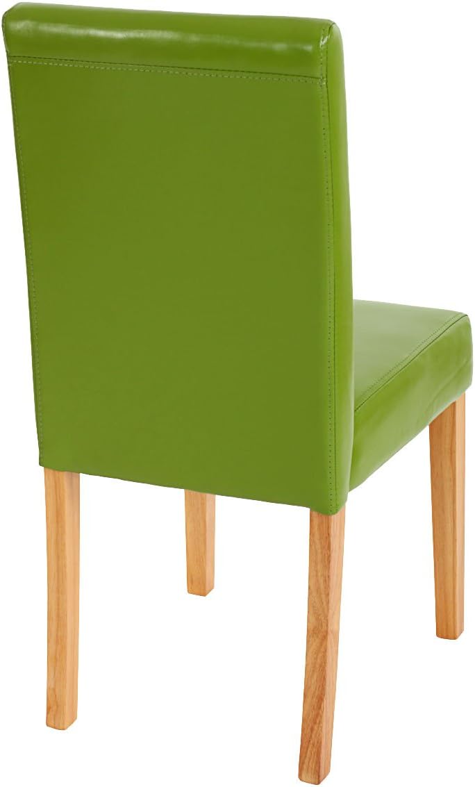 Mendler 2er-Set Esszimmerstuhl Stuhl Küchenstuhl Littau - Kunstleder, grün, helle Beine