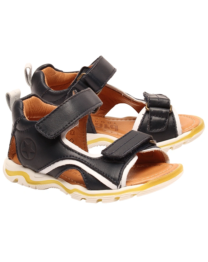 Leder-Sandalen ARTHUR mit Klett in navy