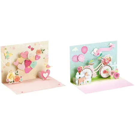 Folia 3D Pop Up Karten Romantik, Bastelset für 2 Glückwunschkarten