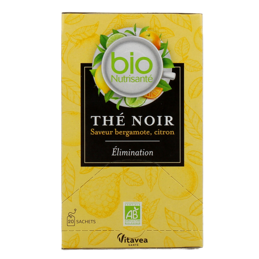 Nutrisanté thé noir élimination drainage bio saveur bergamote citron