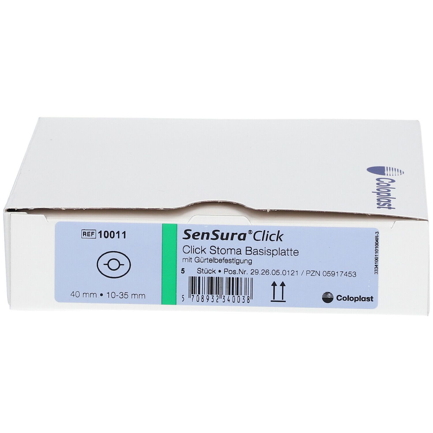SenSura® Click Basisplatte plan 110x90mm SG10-35mm, RR40mm mit Gürtelbefestigung