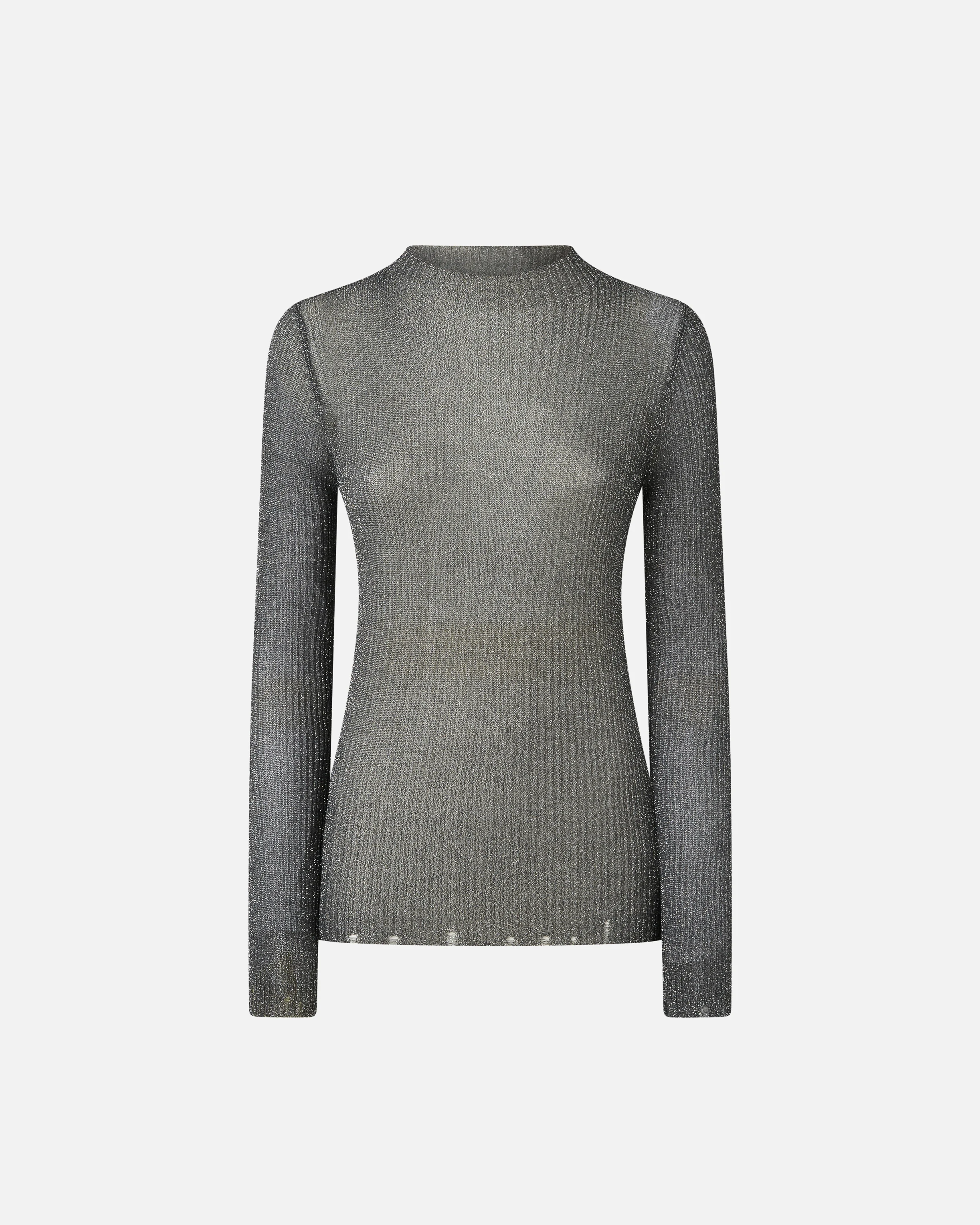 Pull avec fil métallisé | Gris