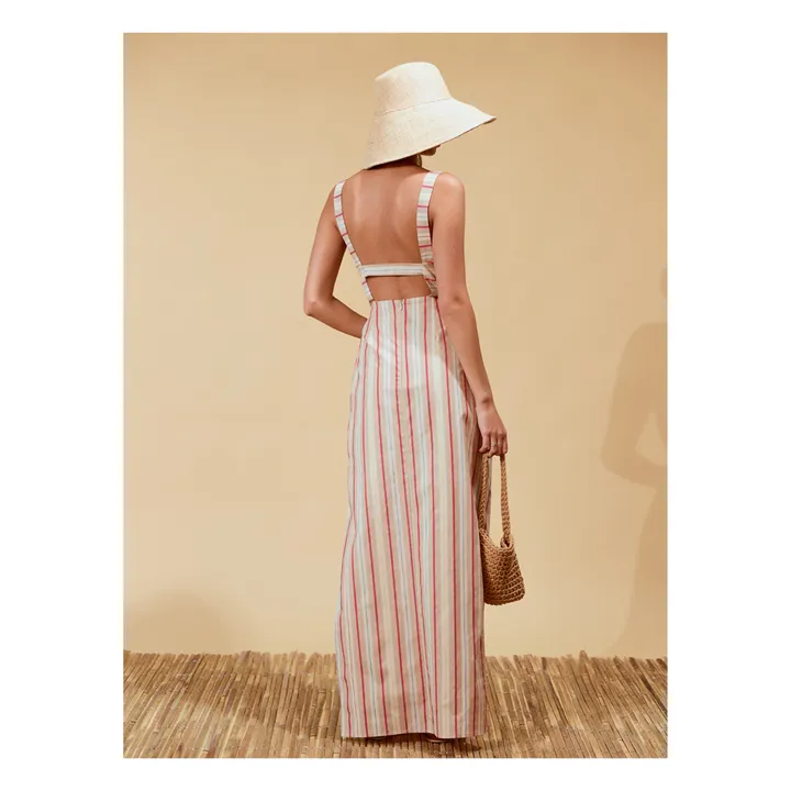 Soleil Soleil Robe Odette Rayures Lin | Beige