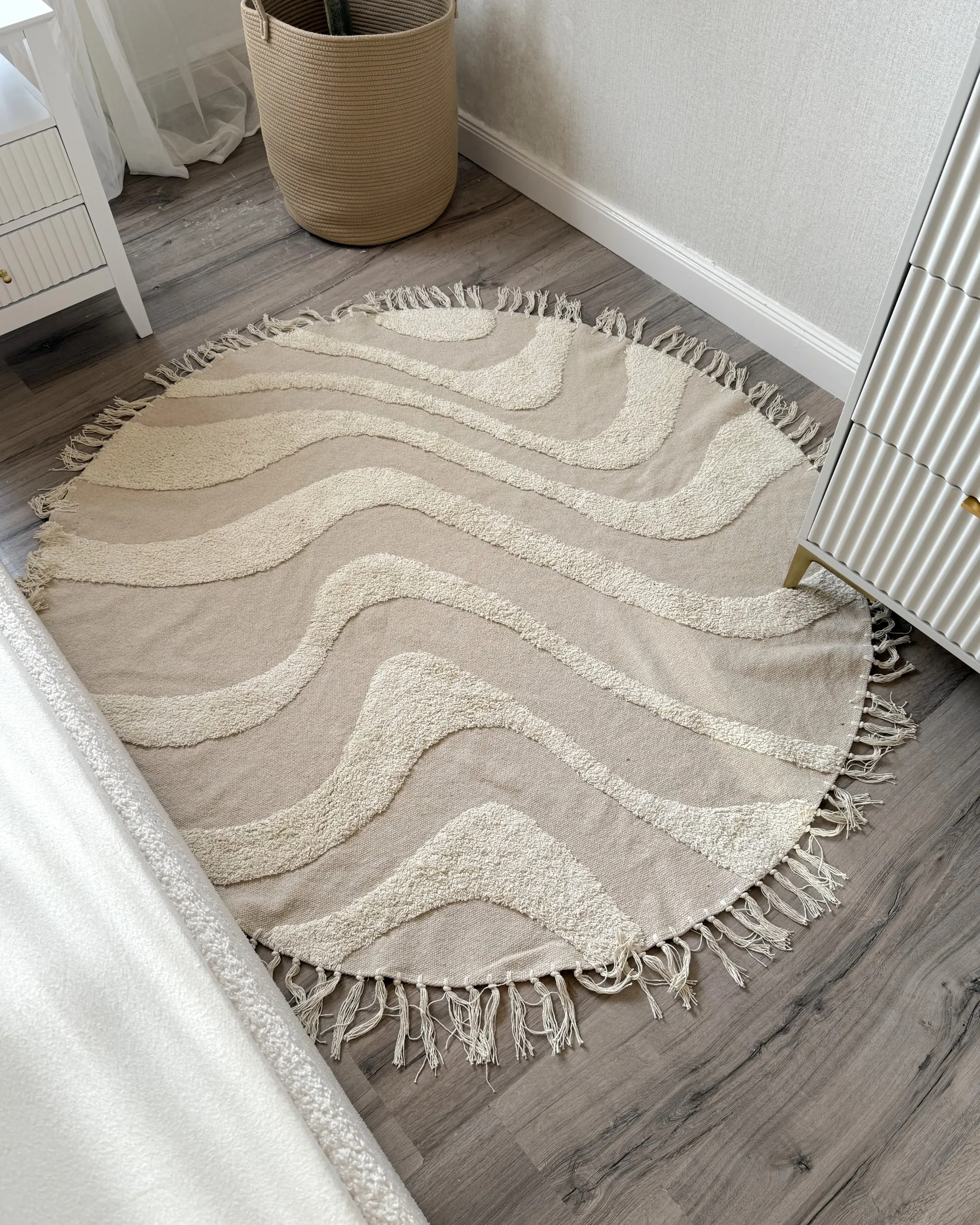 Vloerkleed ARTMAK Beige ø 140 cm Katoen