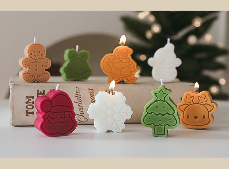 XIXI STUDIO - Set van 4: Kerstgeurkaars (diverse ontwerpen)