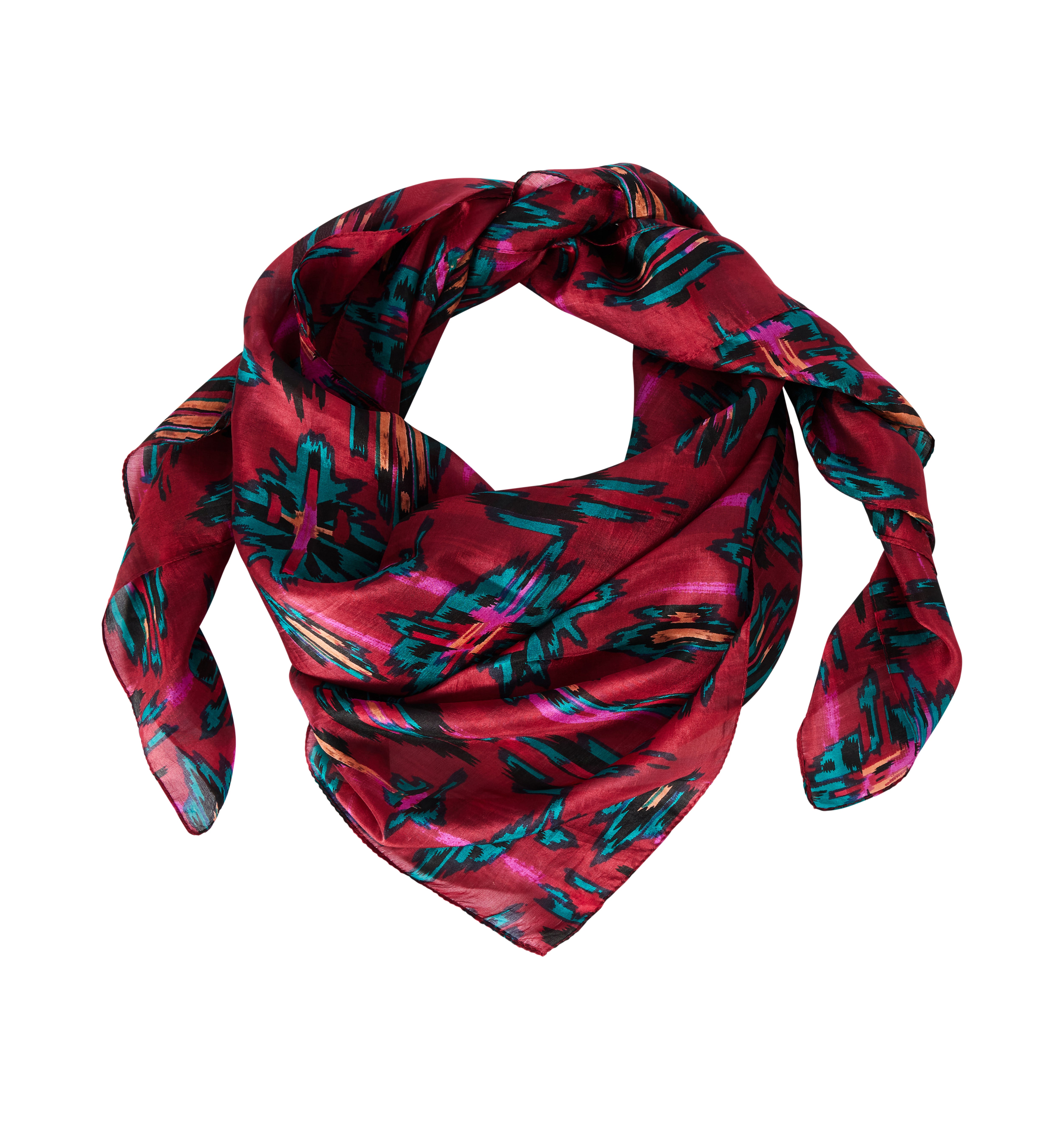 Foulard en soie Femme - Imprimé framboise