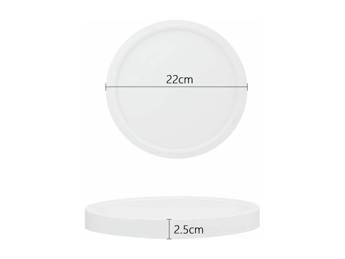 NETTLIFE Plafonnier LED plafonnier cuisine 15W lampe de salle de bain plate 4000K IP44
