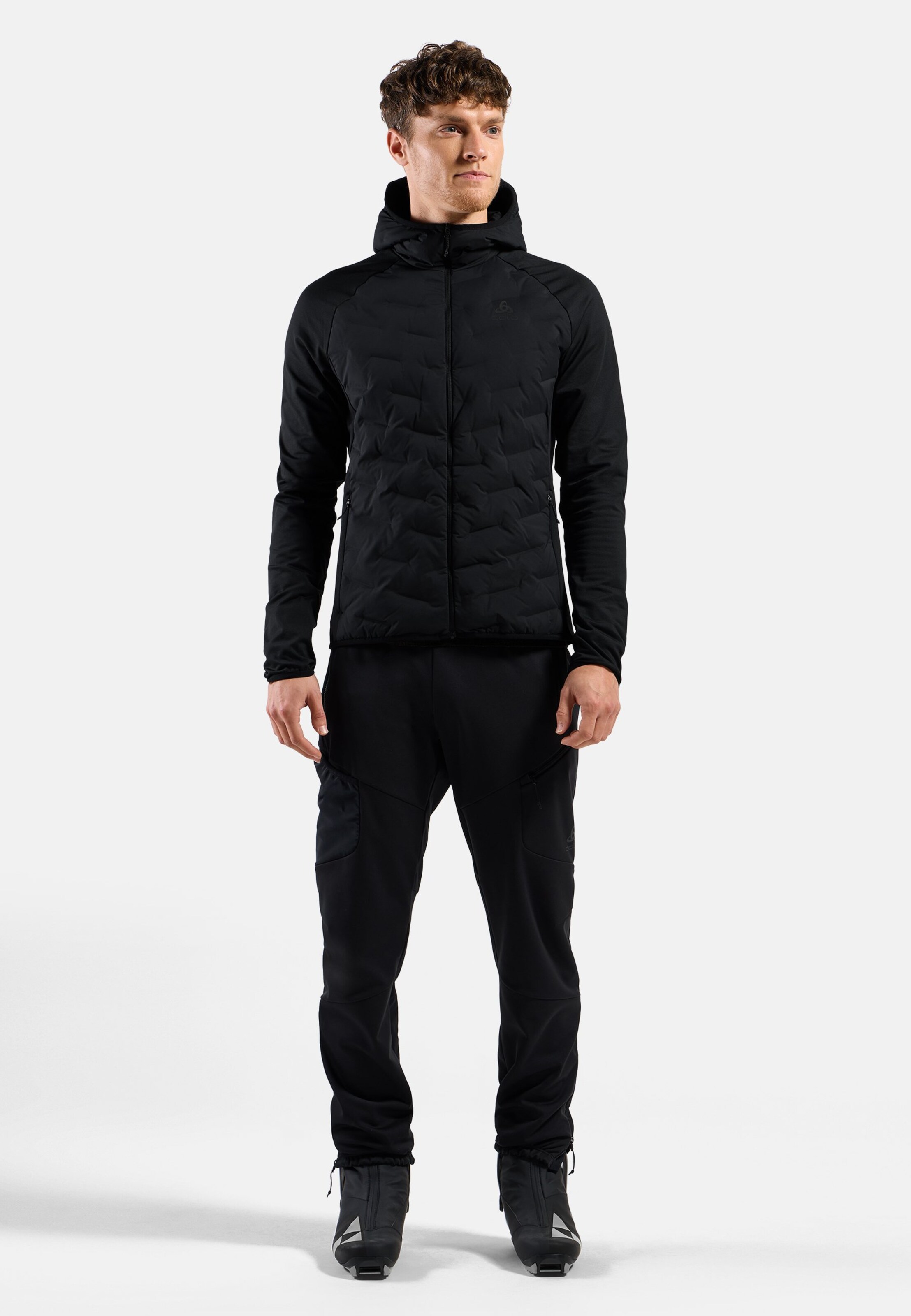 Zeroweight Insulator Hybrid Mid Layer mit Kapuze und Reissverschluss in black