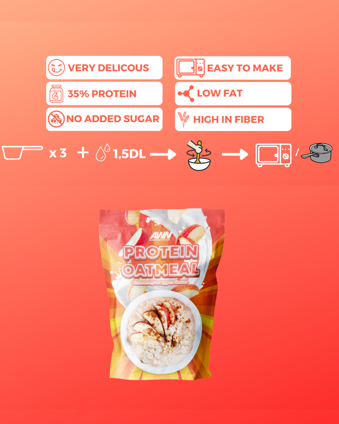 AWARE Oatmeal Mix Cinnamon Fried Apples 750g