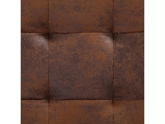 Banc coffre vintage simili cuir marron vieilli Barielle