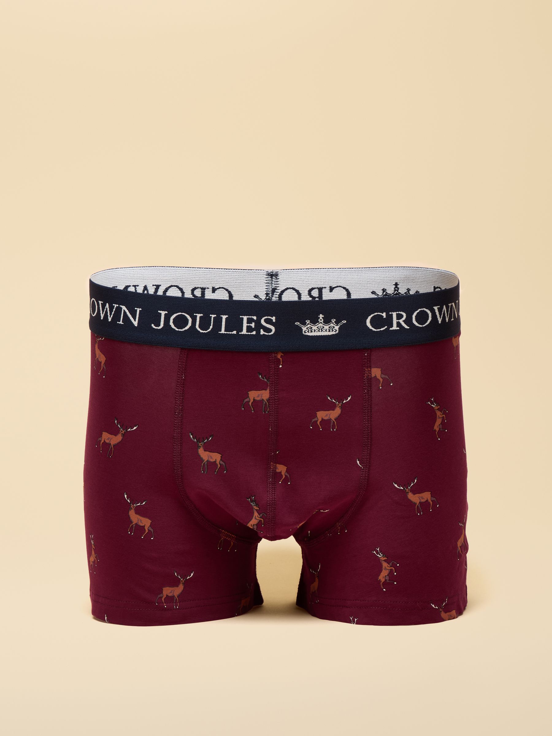 Marineblauw en bordeauxrood - Joules Crown Joules Cotton Jersey Boxer Shorts - Verpakking van 5