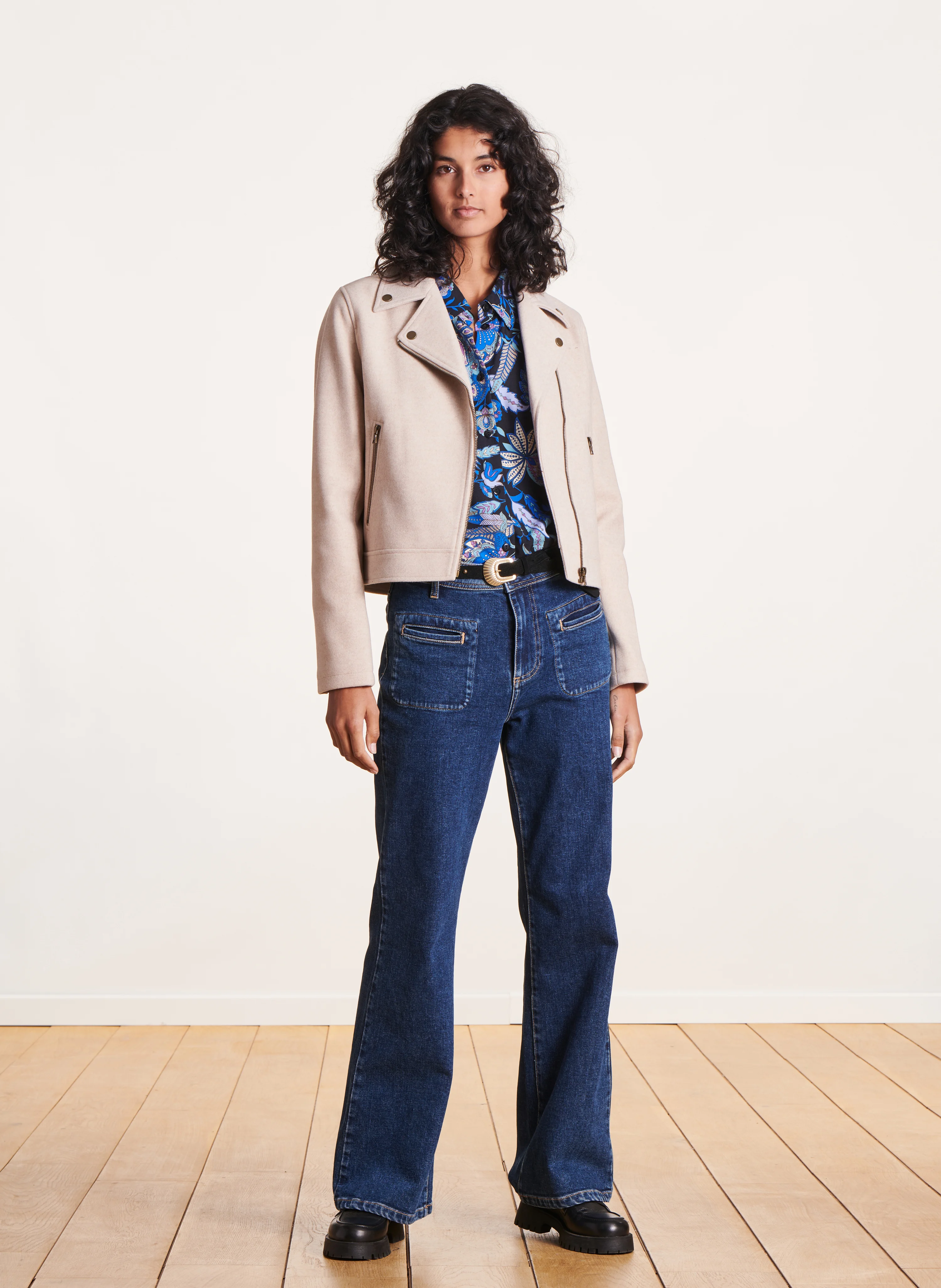 Blouson en fibres recyclées mélangées | Blanc