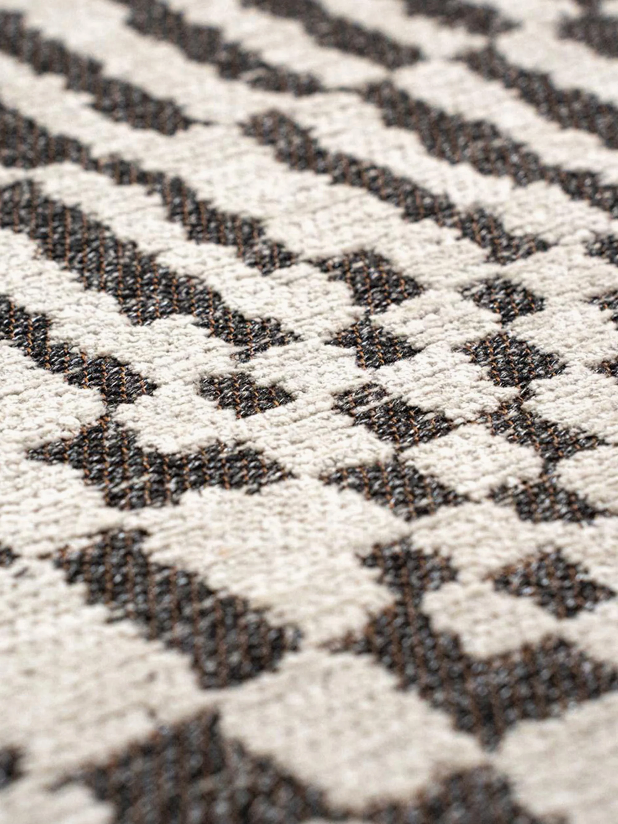 Rond jacquard in- & outdoor vloerkleed Berber, wasbaar