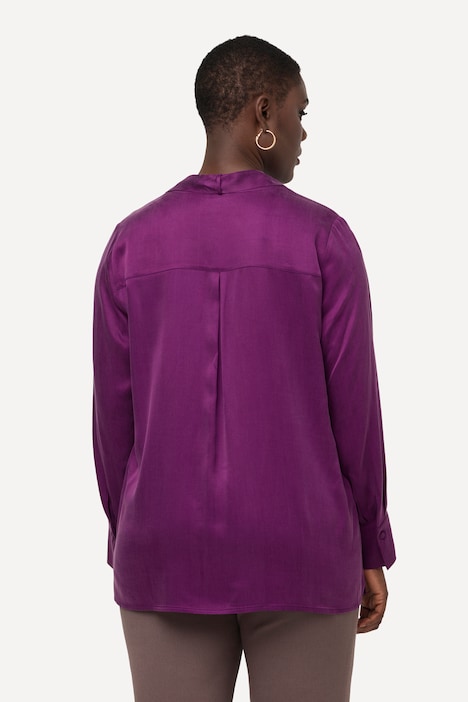 Cuprobluse, Schluppe, V-Ausschnitt, Langarm