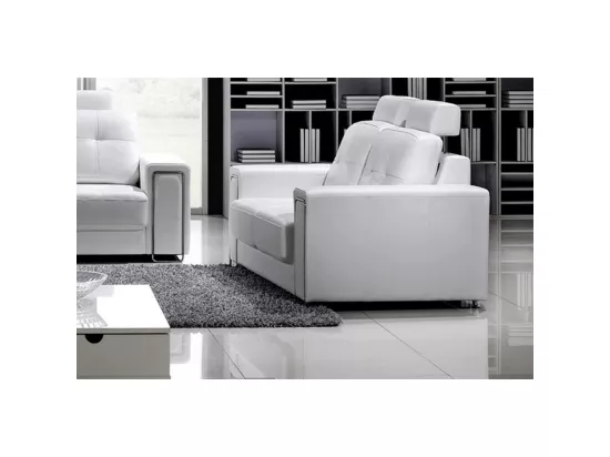 Canapé 2 places en cuir Prestige luxe haut de gamme italien MATIGNON, blanc