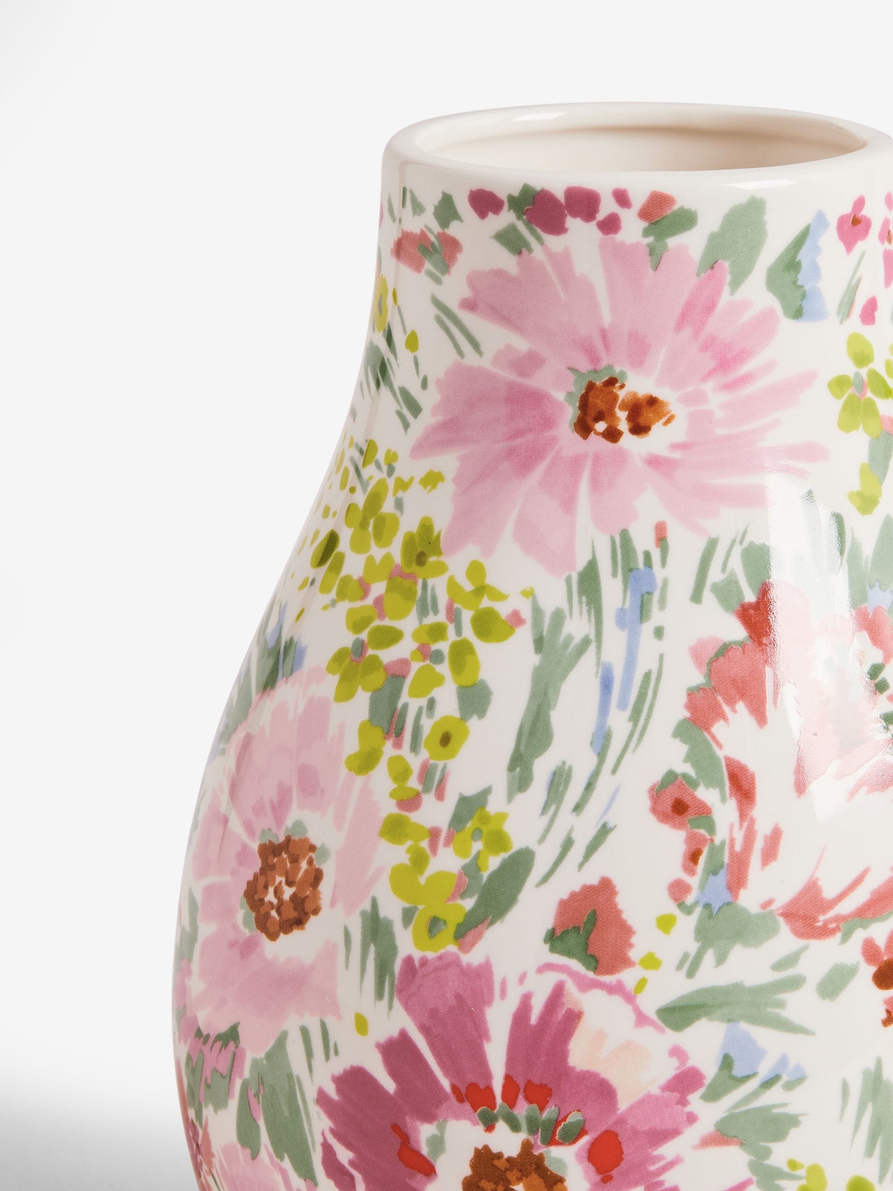 Pretty keramieken bloemenvaas met bloemenprint