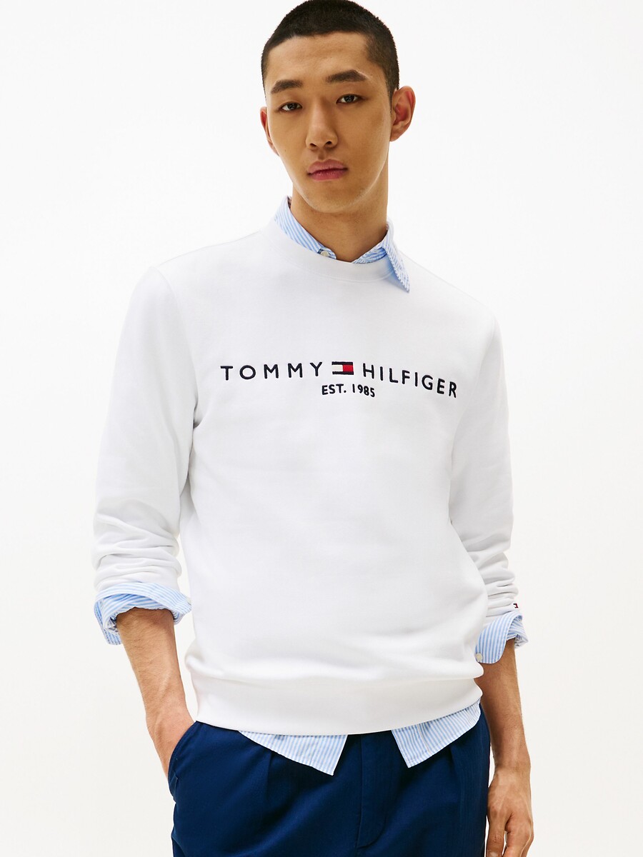 TOMMY HILFIGER<br>Suéter de gola redonda com o logotipo Tommy