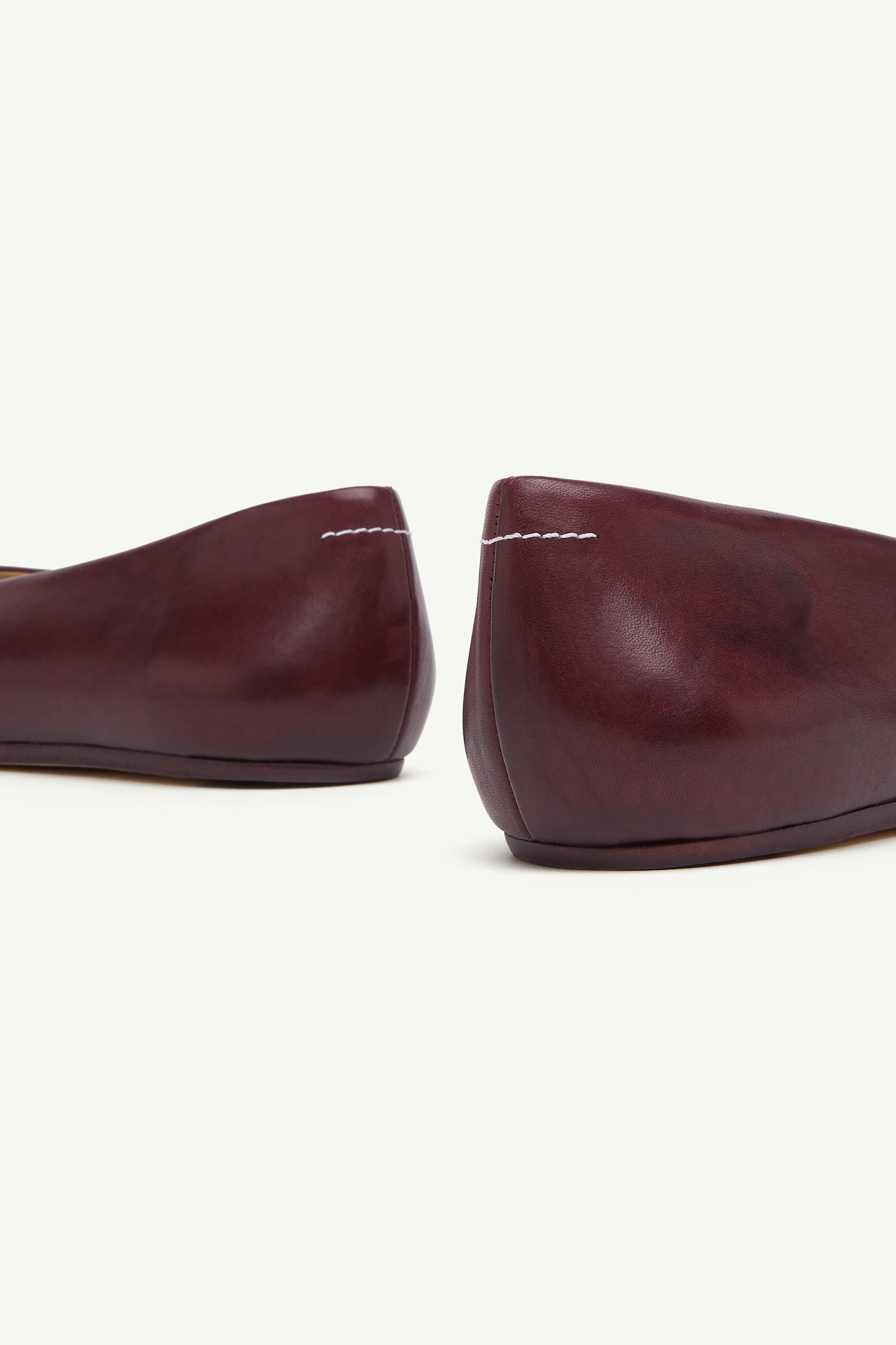 Ballerines en cuir Stitch-out pour femme | MM6 Marron