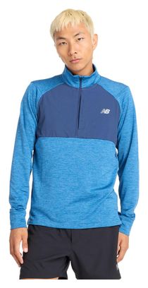 Haut thermique 1/2 zip New Balance Athletics Heat Grid Gris/Bleu Homme