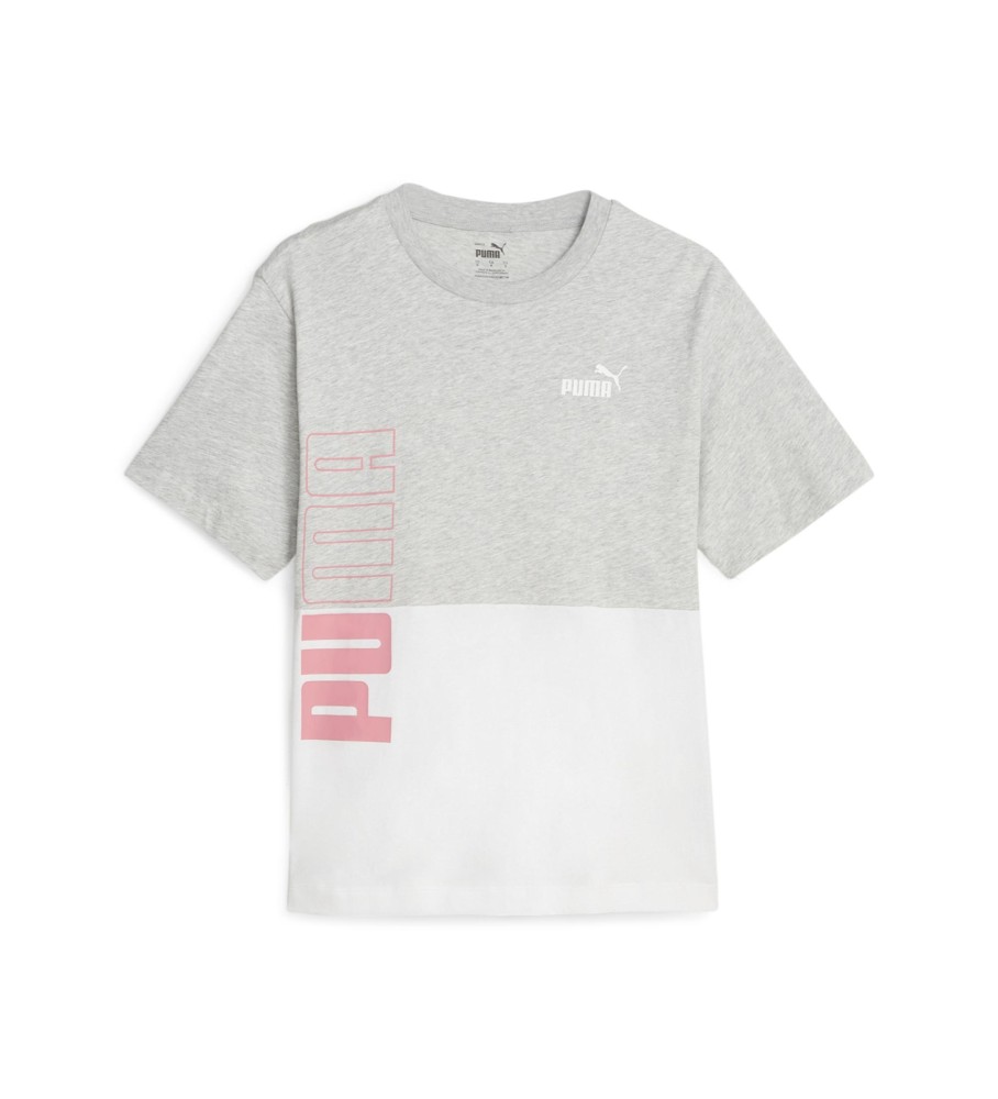 Camiseta Puma Power Colorblock Cinza