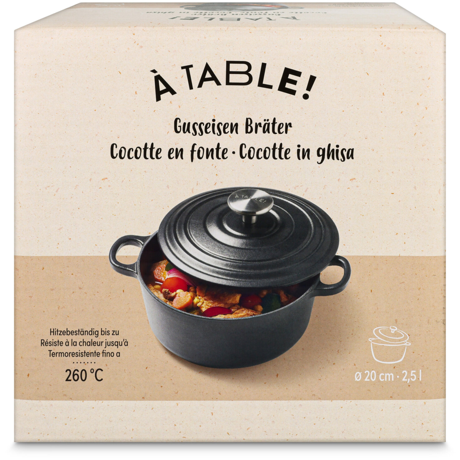 À Table! Gusseisen-Bräter 2.5L 20cm