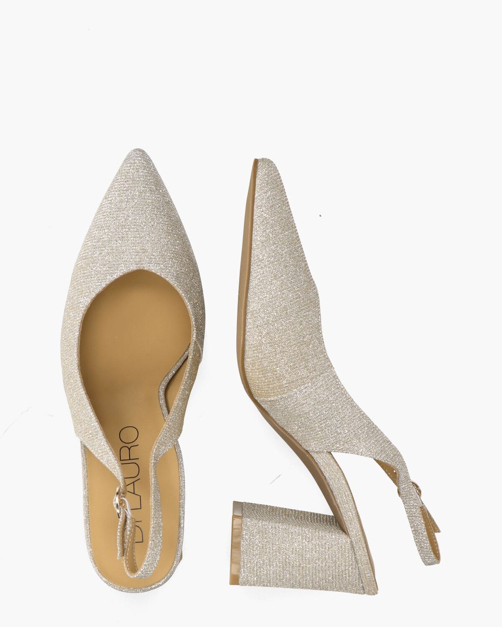 Di Lauro Wiby Goud Dames Slingbackpumps
