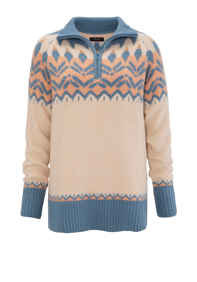 Aniston CASUAL Strickpullover , mit Kragen und Reissverschluss