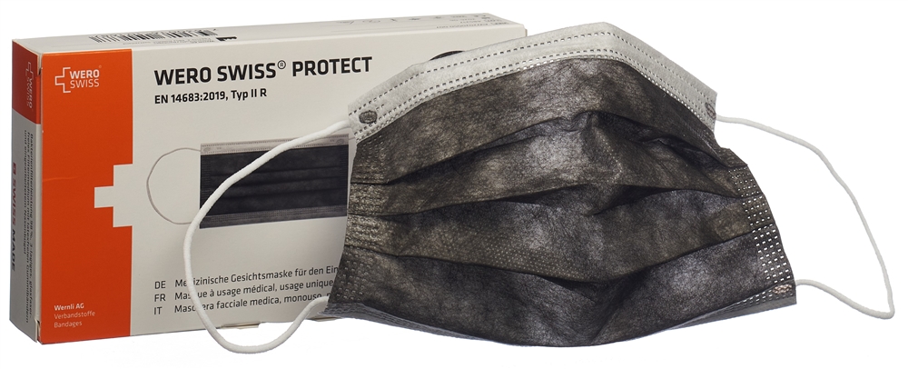 WERO SWISS Protect Maske Typ IIR schwarz Box 20 Stk