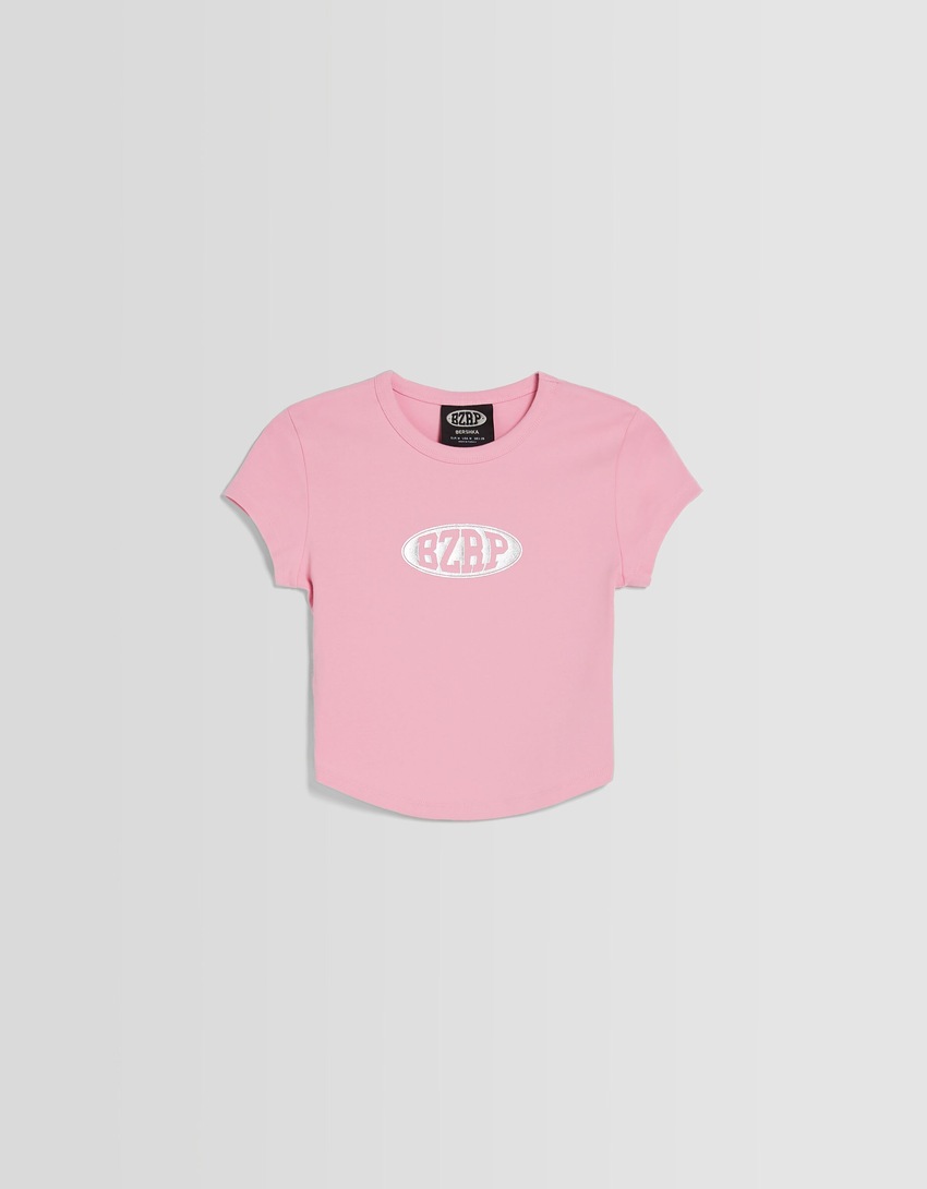 Camiseta de manga curta com estampa BERSHKA ft. BIZARRAP