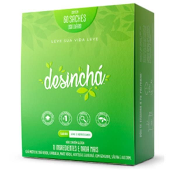 Desinchá 60 Saquetas - Chá Verde Com Infusão De Plantas