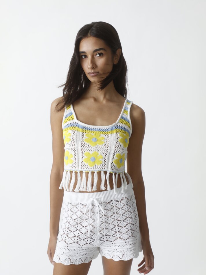 Blusa de tricô com franjas - Lima