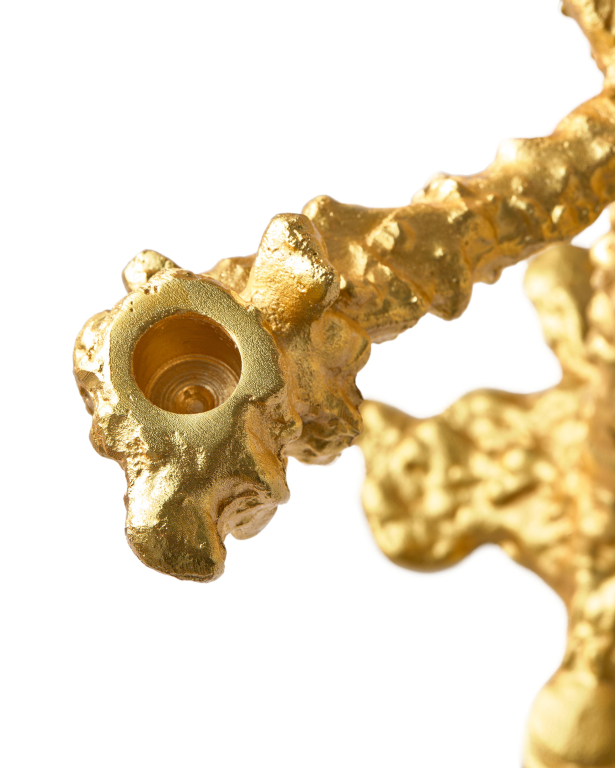 POLSPOTTEN Drip kandelaar 4-arm goud