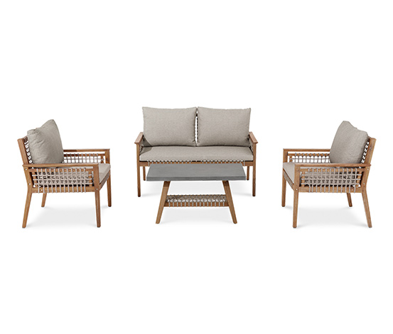 Lounge-Set mit Textilgeflecht