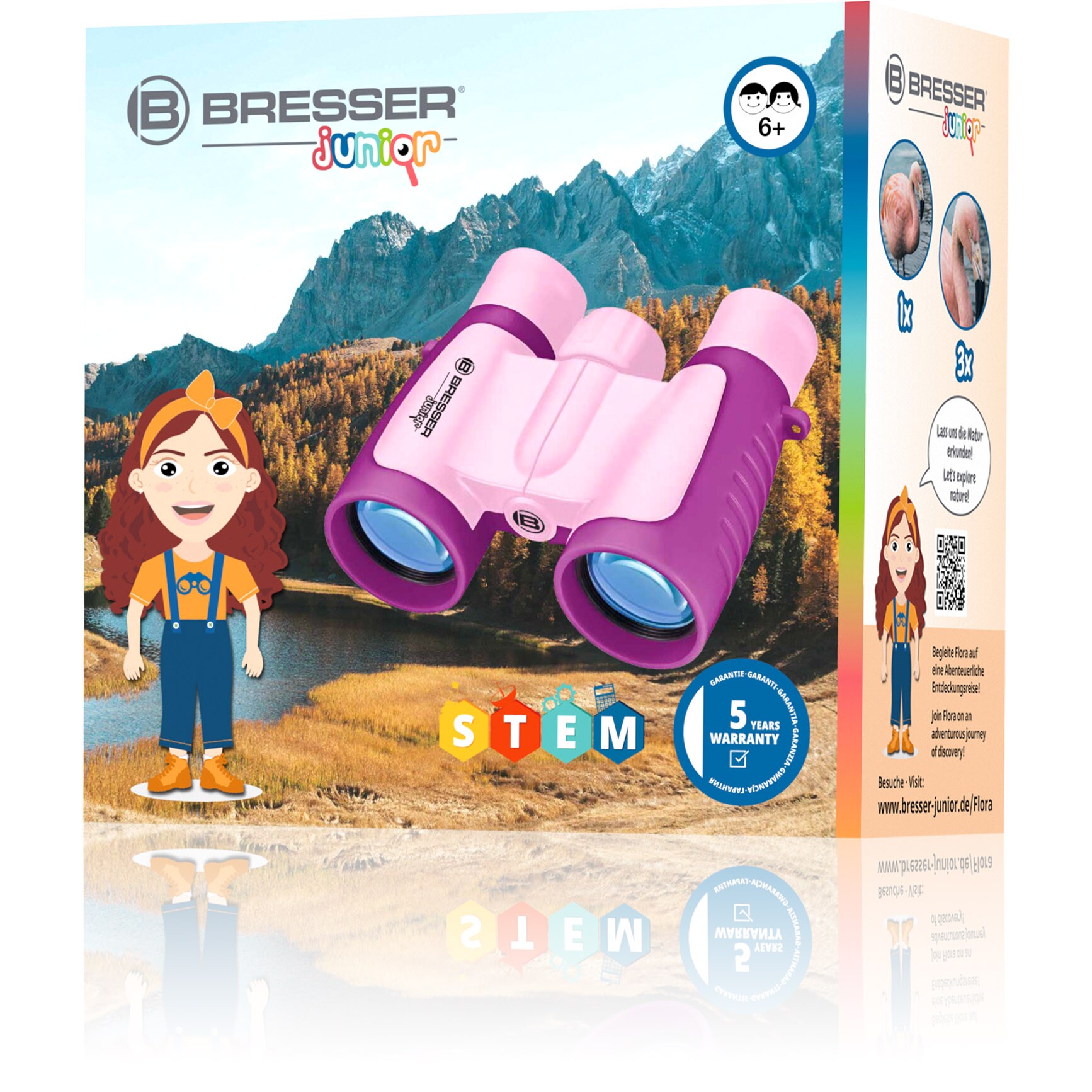 BRESSER JUNIOR Kinderfernglas 3x30 Farbe: rosa