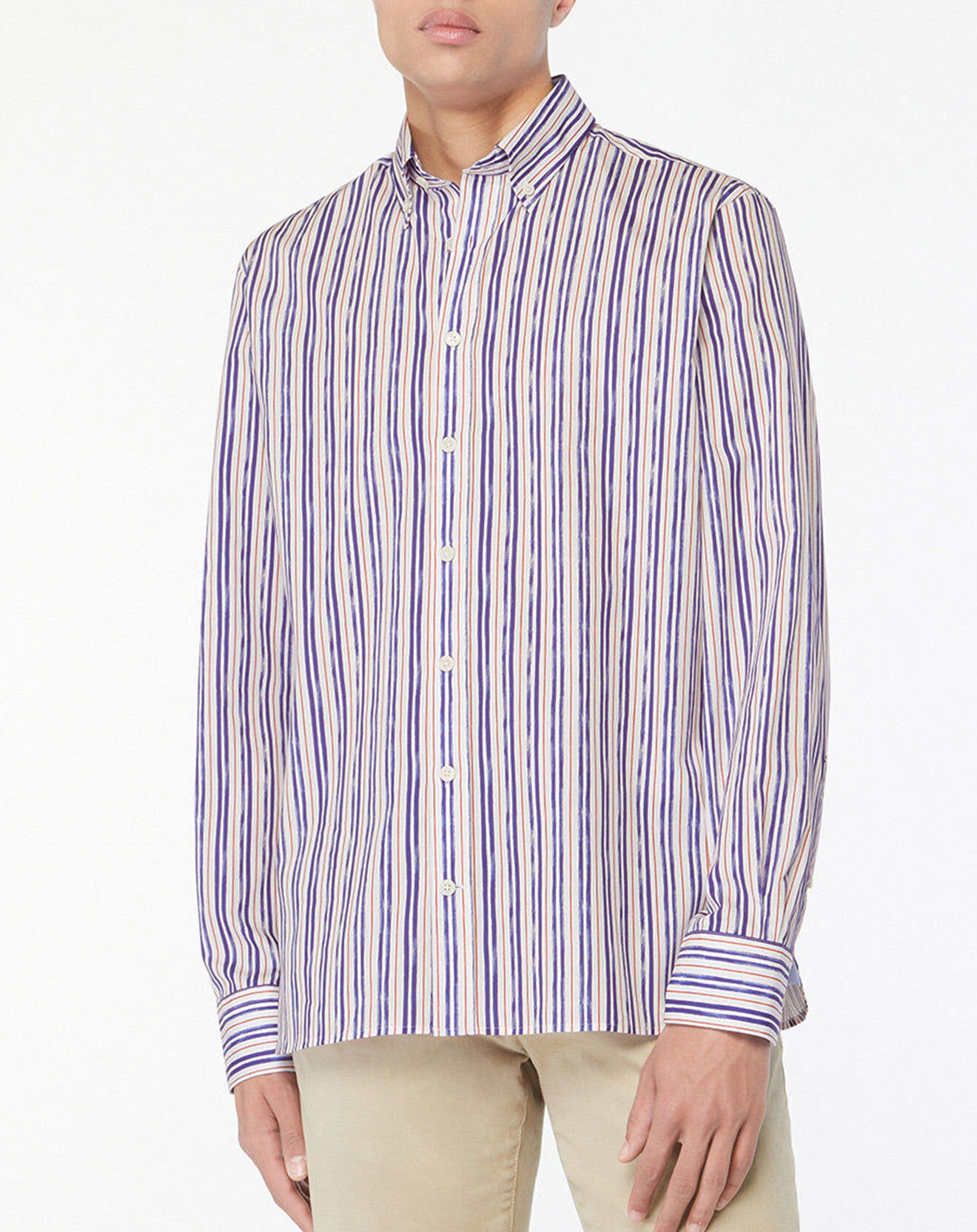 Hackett London Chemise Regular Fit à rayures bleu/rouge