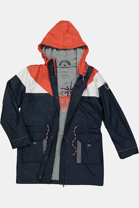 HYPRAR Friesenjacke, Colorblocking, Kapuze, Tunnelzug