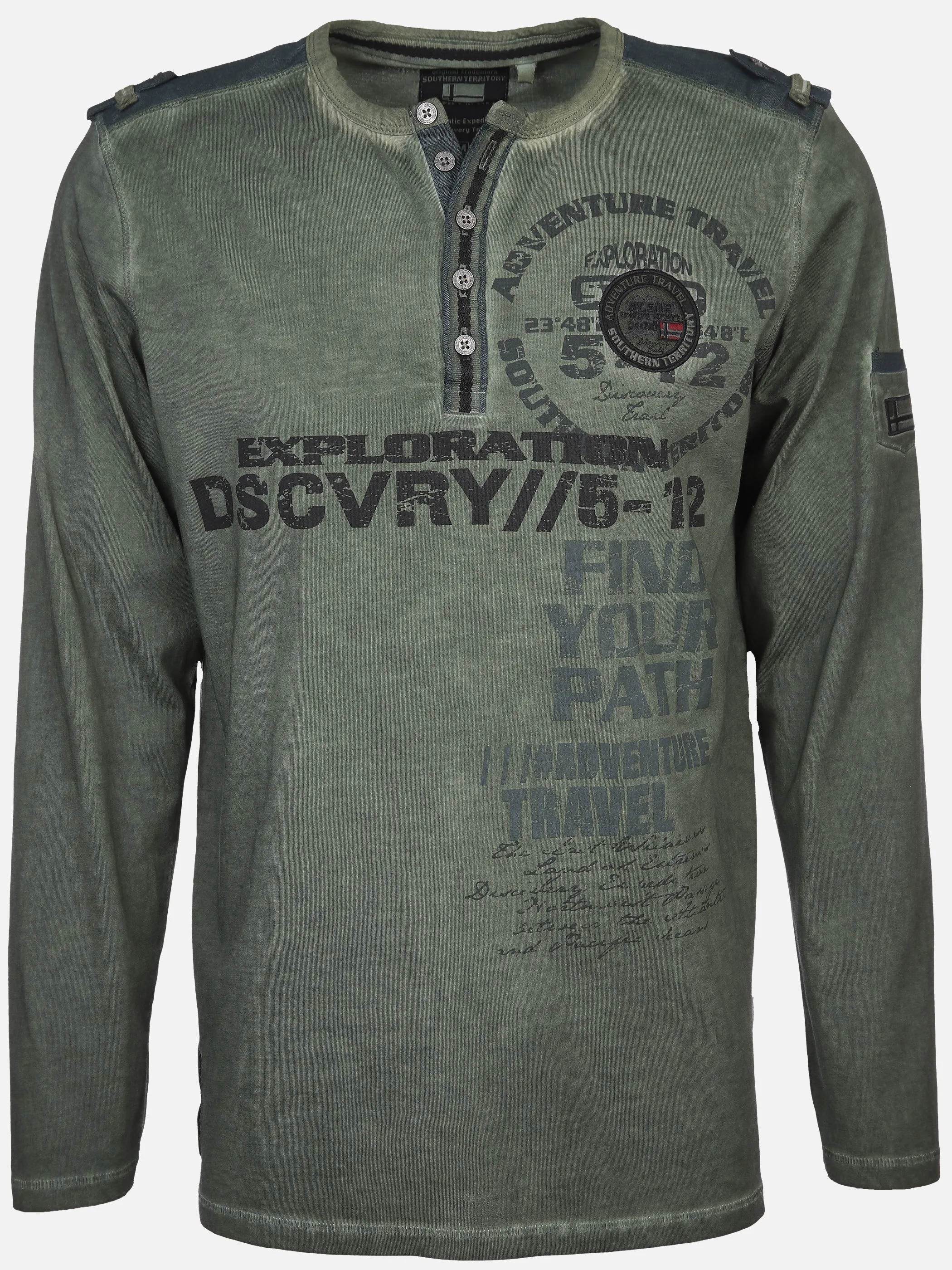 Herren Henleyshirt mit langem Arm
