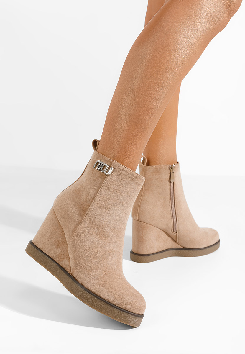 Bottines compensées kaki Niau