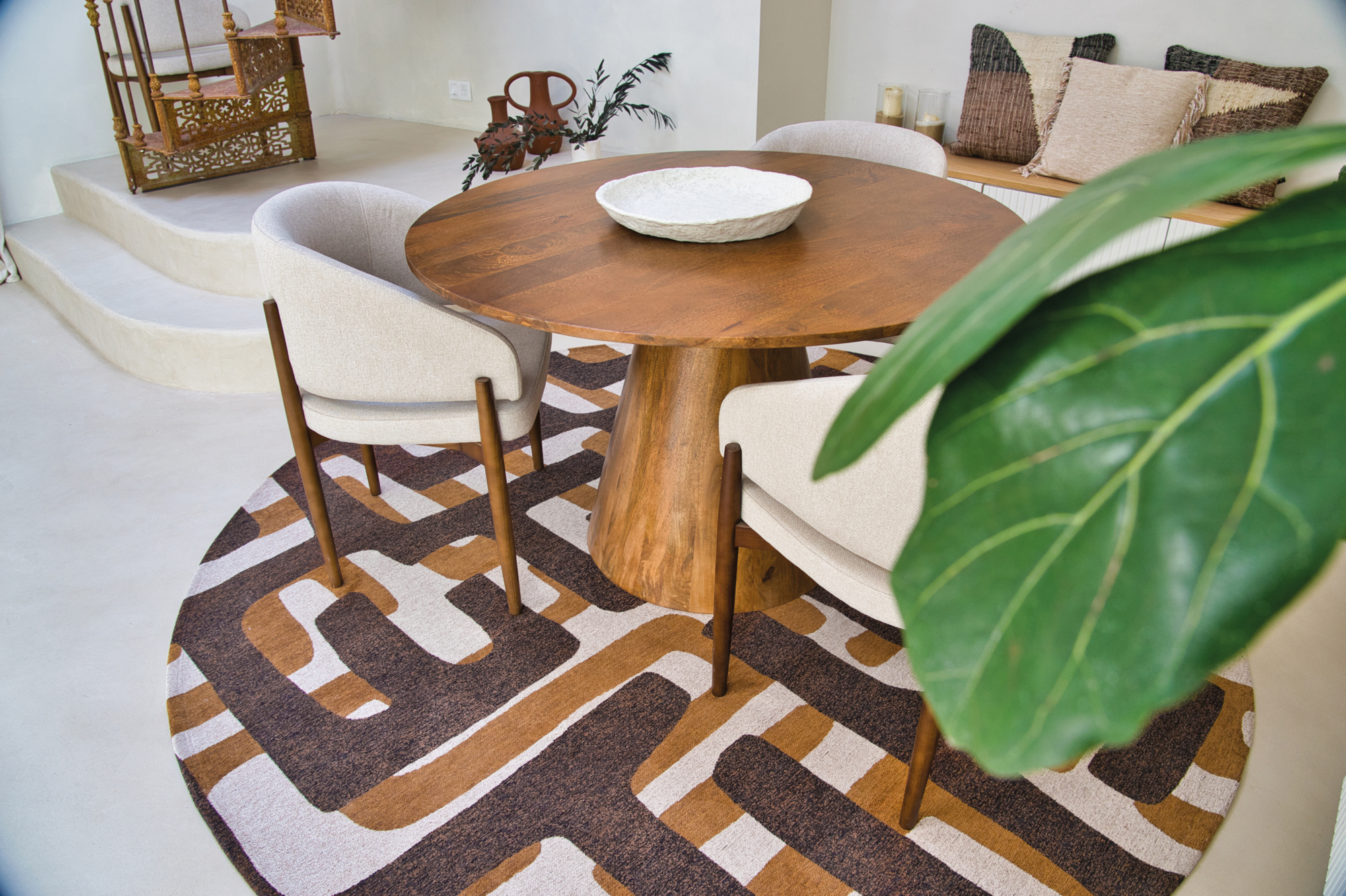 Ecorugs vloerkleed Kuba bruin ∅ 240 cm