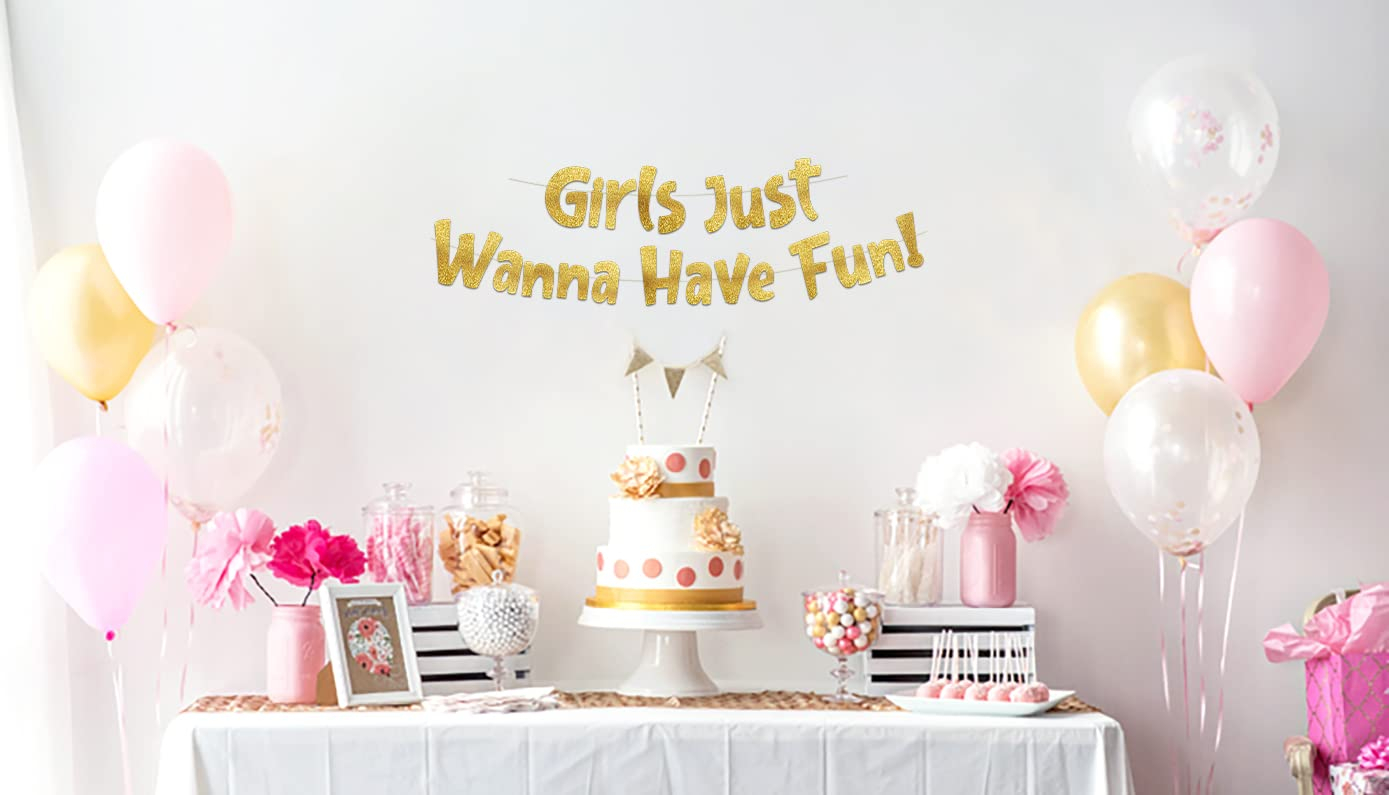 Junggesellinnenabschied Girlande Glitzer Party Dekoration Accessoire Banner - Girls / Gold