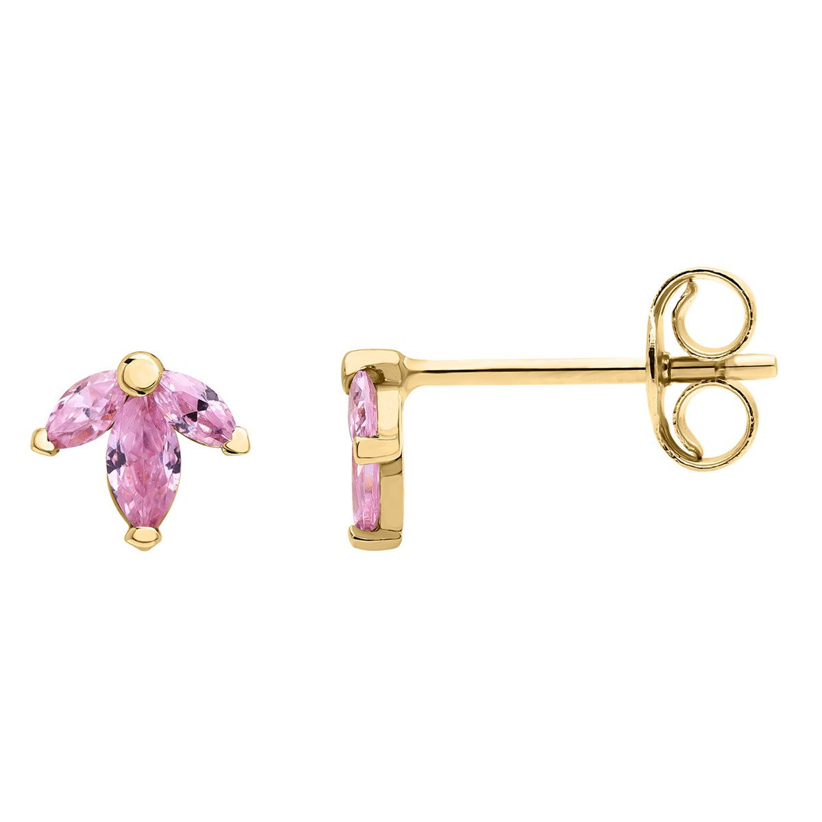 Boucles d'oreilles Brillaxis or oxydes roses