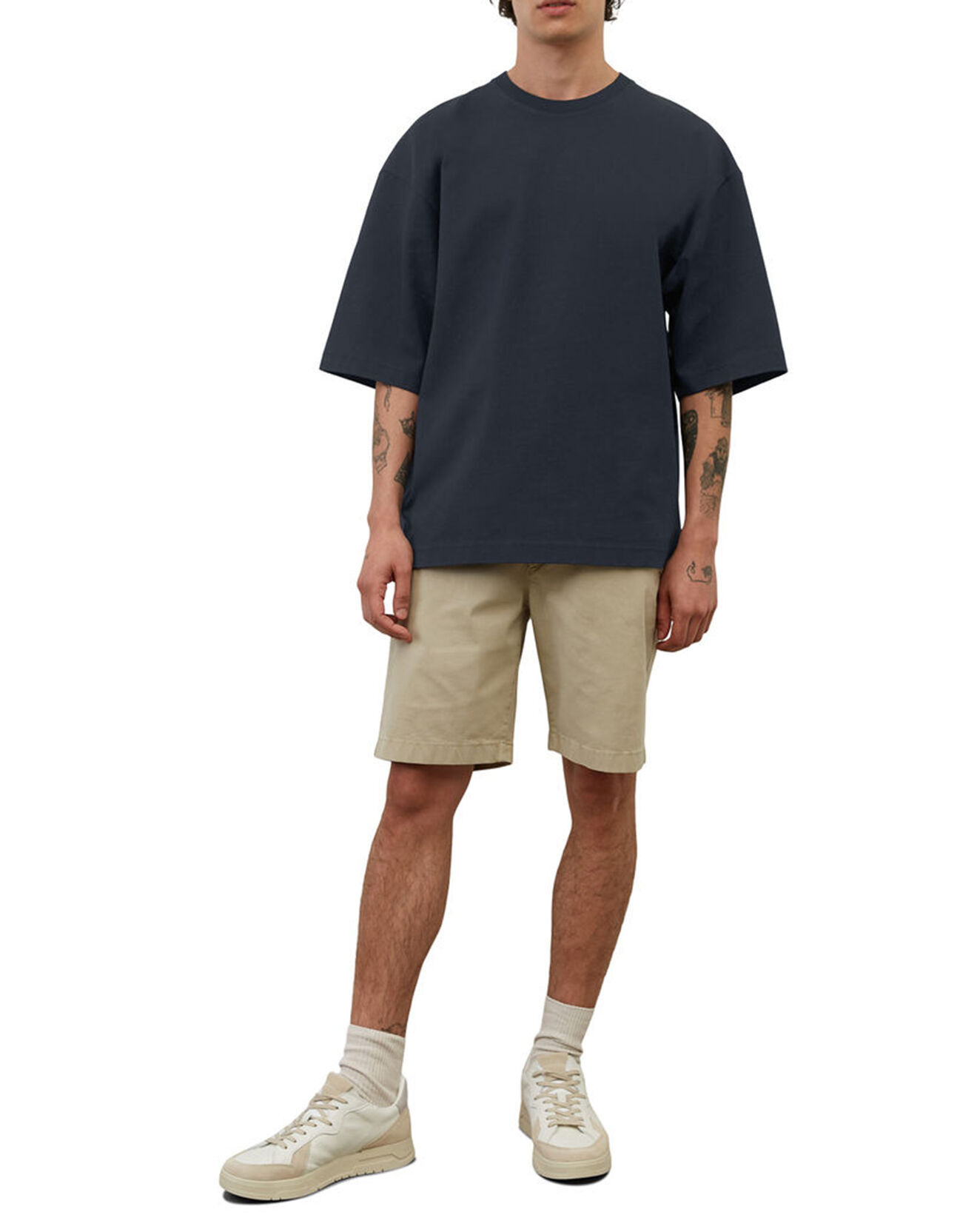 Marc O'Polo T-Shirt manches courtes Col Rd Oversize bleu marine