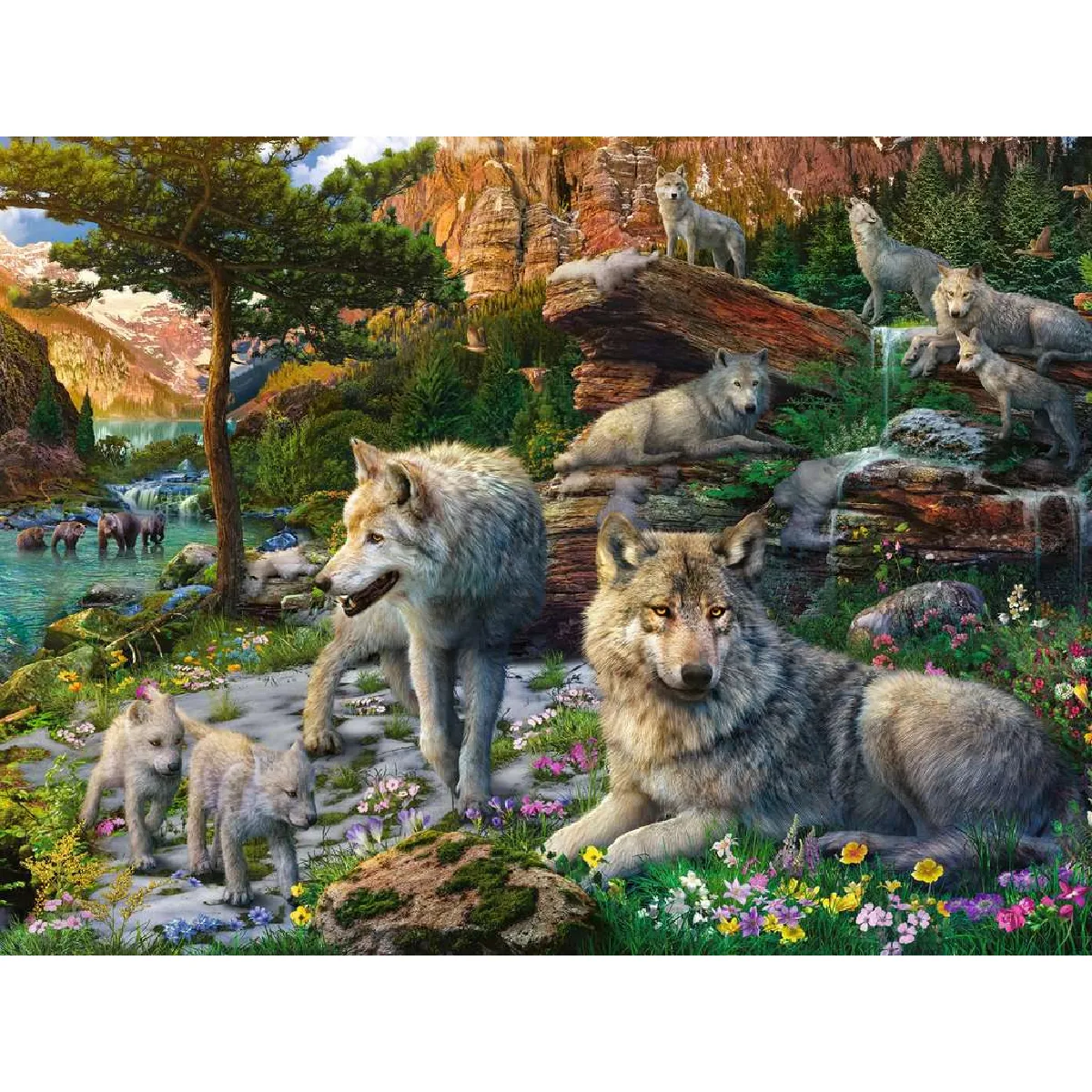 Ravensburger Puzzle - Loups au Printemps