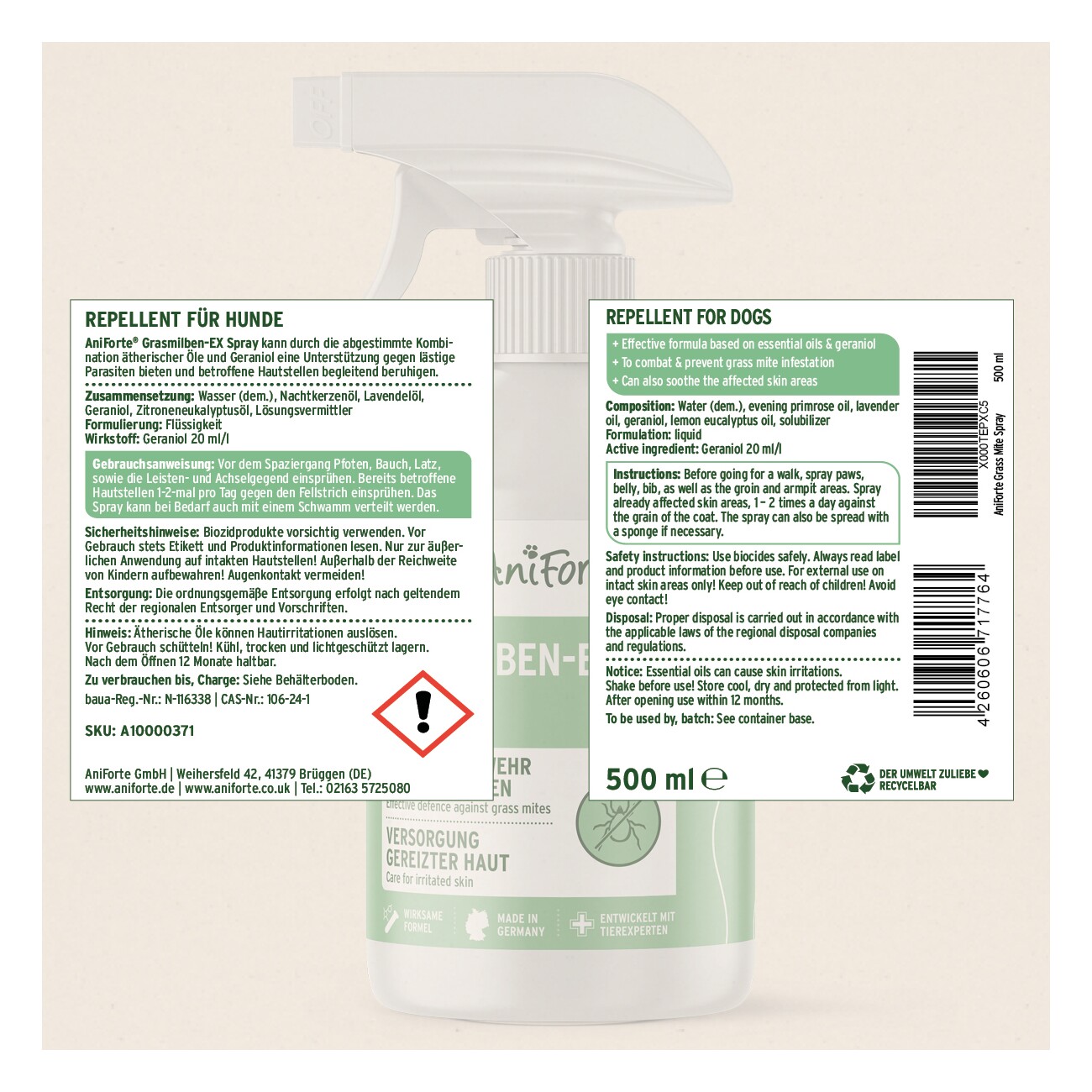 AniForte Grasmilben-EX Spray für Hunde 500ml